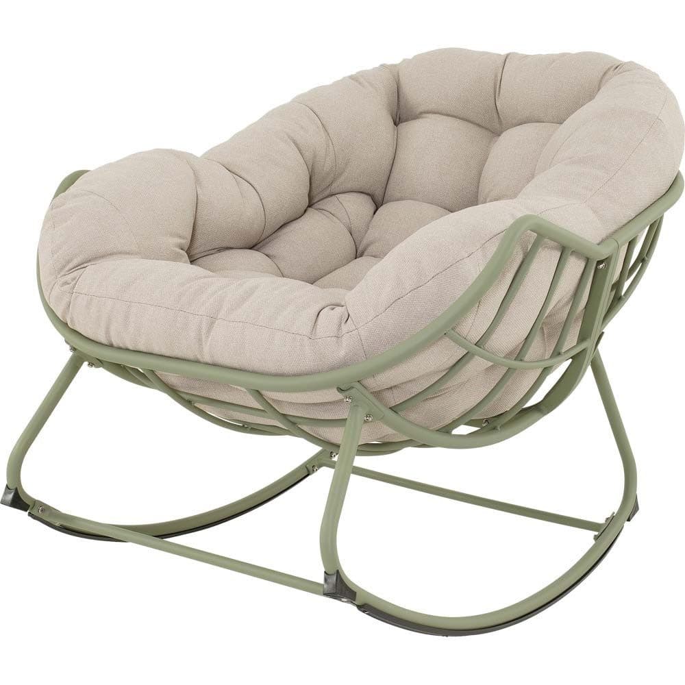 Lesli Living Schaukelstuhl COZY Beige/Grün Aluminium - Bild 2