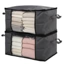 Sekey Aufbewahrungstasche Faltbar Aufbewahrungsbox mit Deckel Aufbewahrungstasche für Bettdecken (2-tlg) Kleiderschrank Organizer mit Reißverschluss Griffe Kleidung Bettwäsche Bild 2