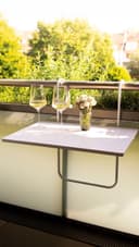 BURI Gartentisch Balkon Klapptisch Weiß Bild 2