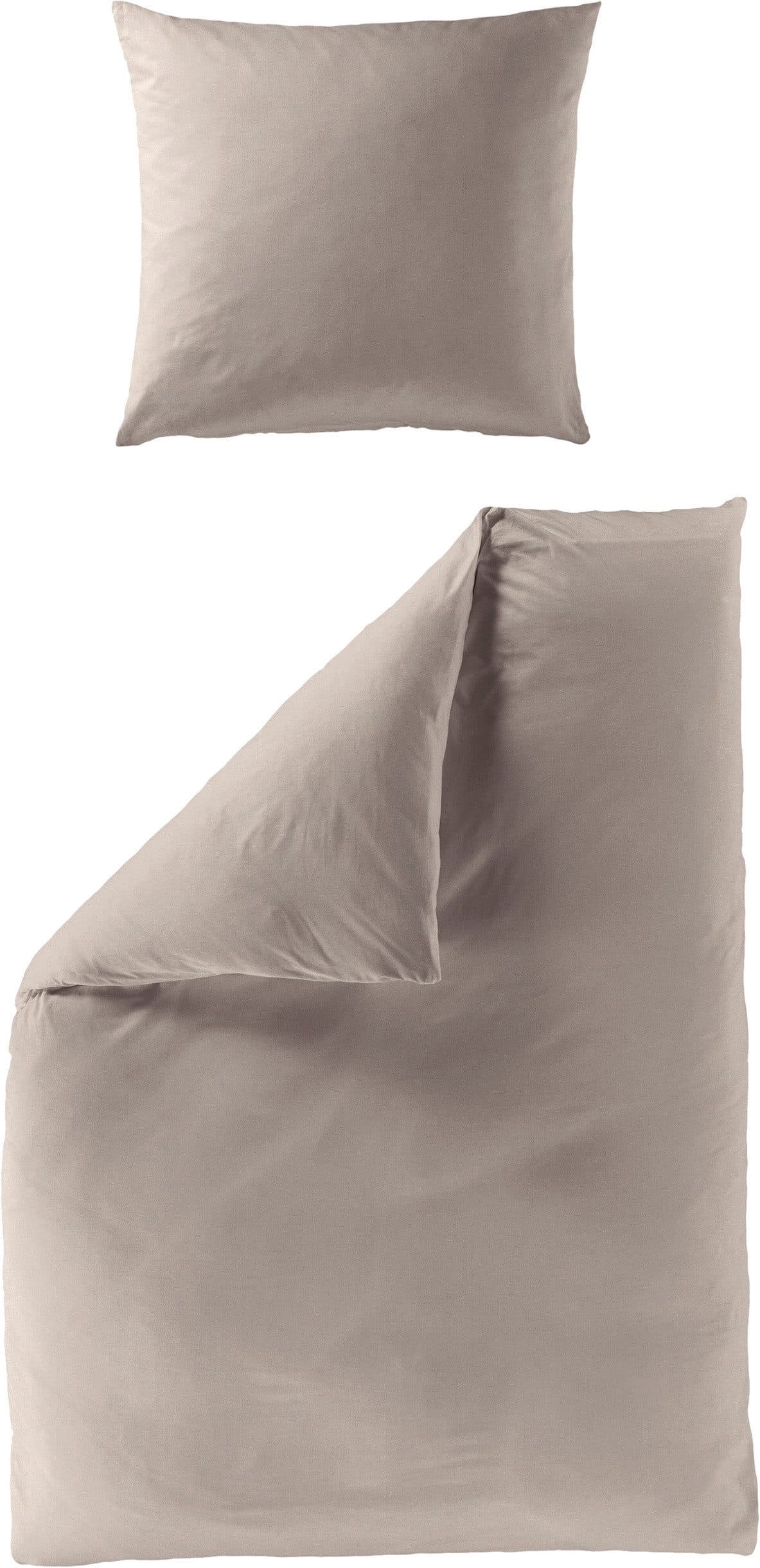 BIERBAUM Bettwäsche Elegant Uni Taupe Mako-Satin 2-tlg. - Bild 2