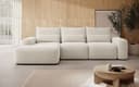 Selsey Ecksofa CARNOS mit Schlaffunktion, Bettkasten und Chenille-Bezug in Beige Bild 2
