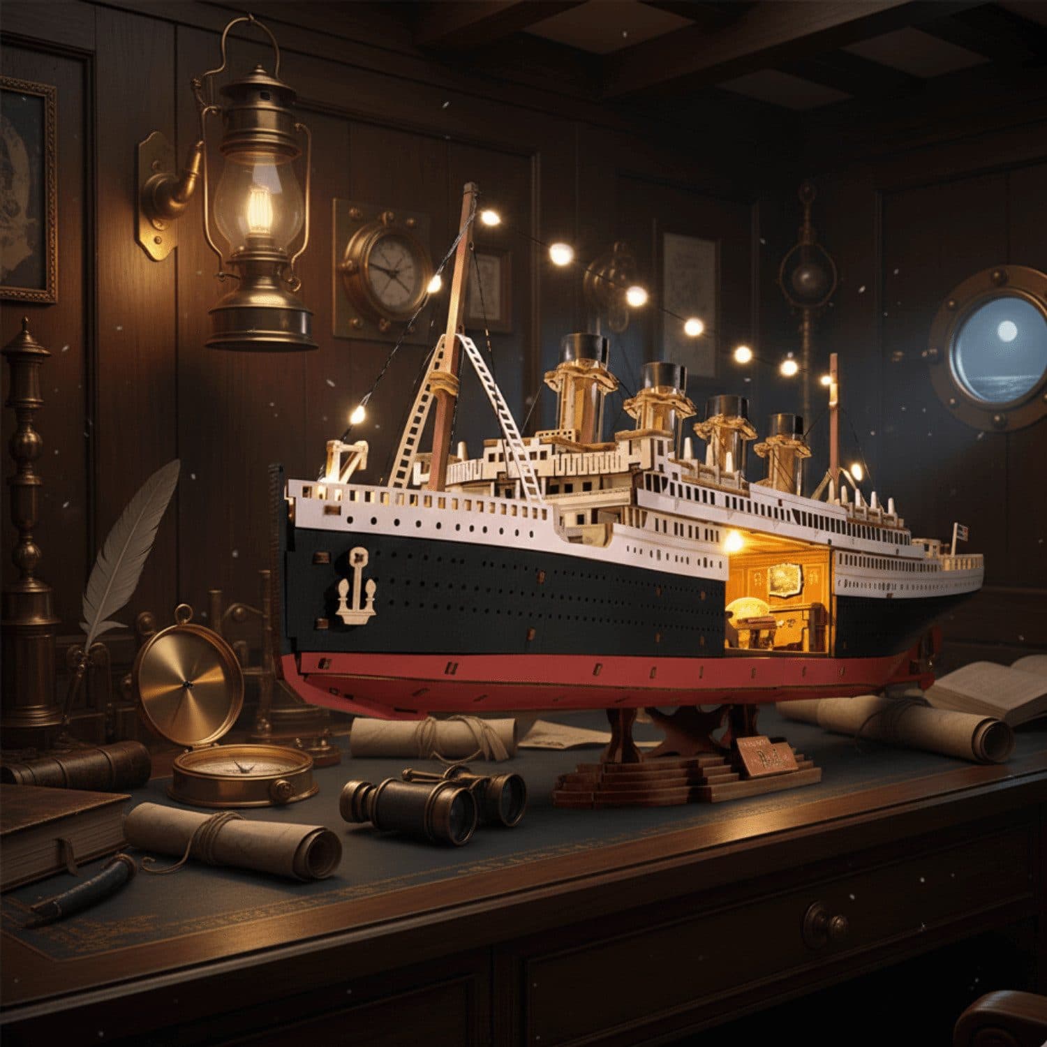 Robotime Modellbausatz 1912 - Eternal Atlantic Voyager Mechanisches Holzpuzzle 433-tlg - Bild 2