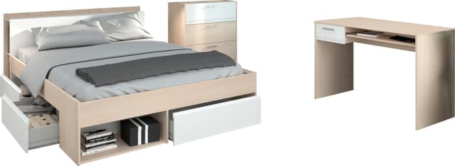 Jugendzimmer-Set Most mit Bett & Stauraum