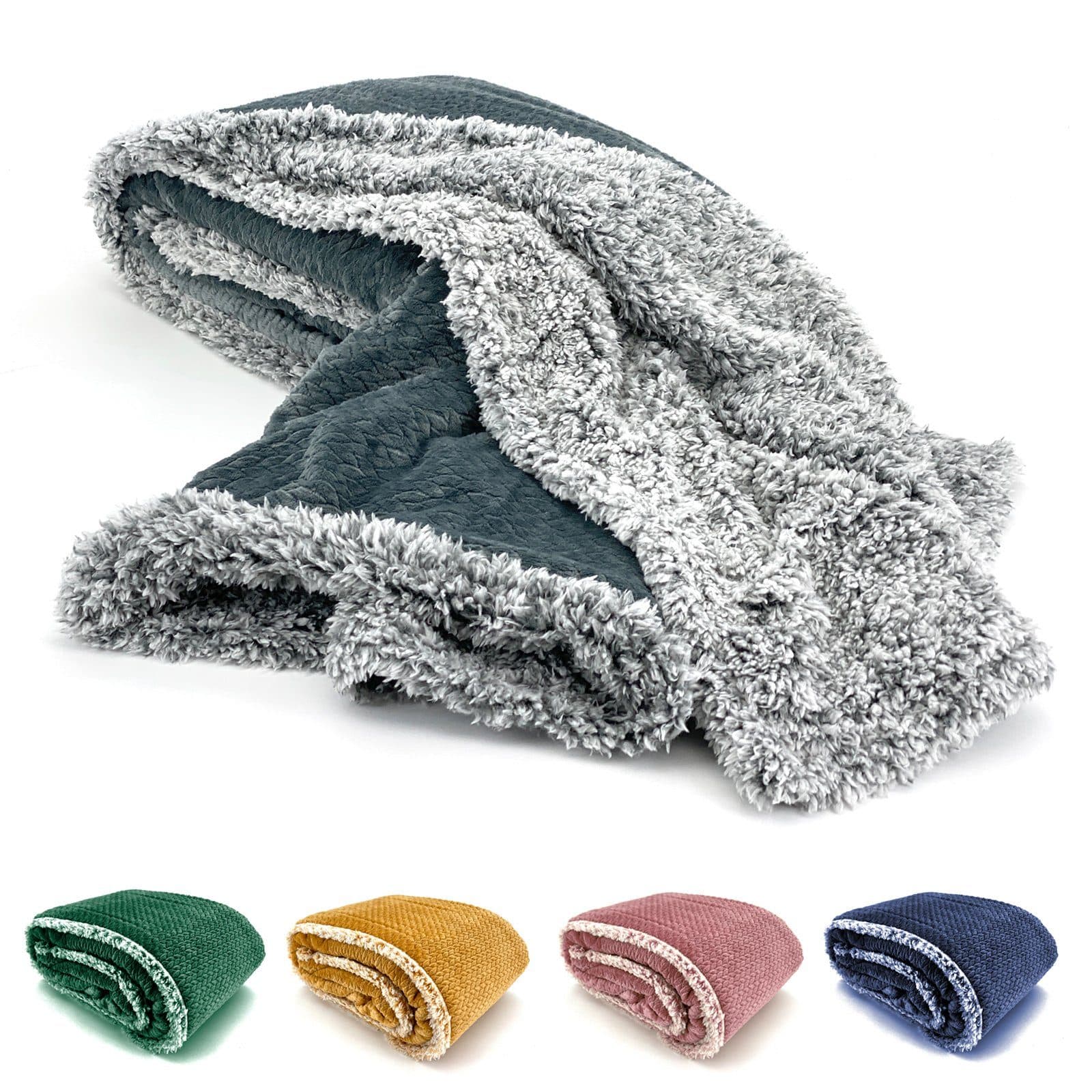 heimtexland Wohndecke Flauschig Kuscheldecke Anthrazit Polyester - Bild 2