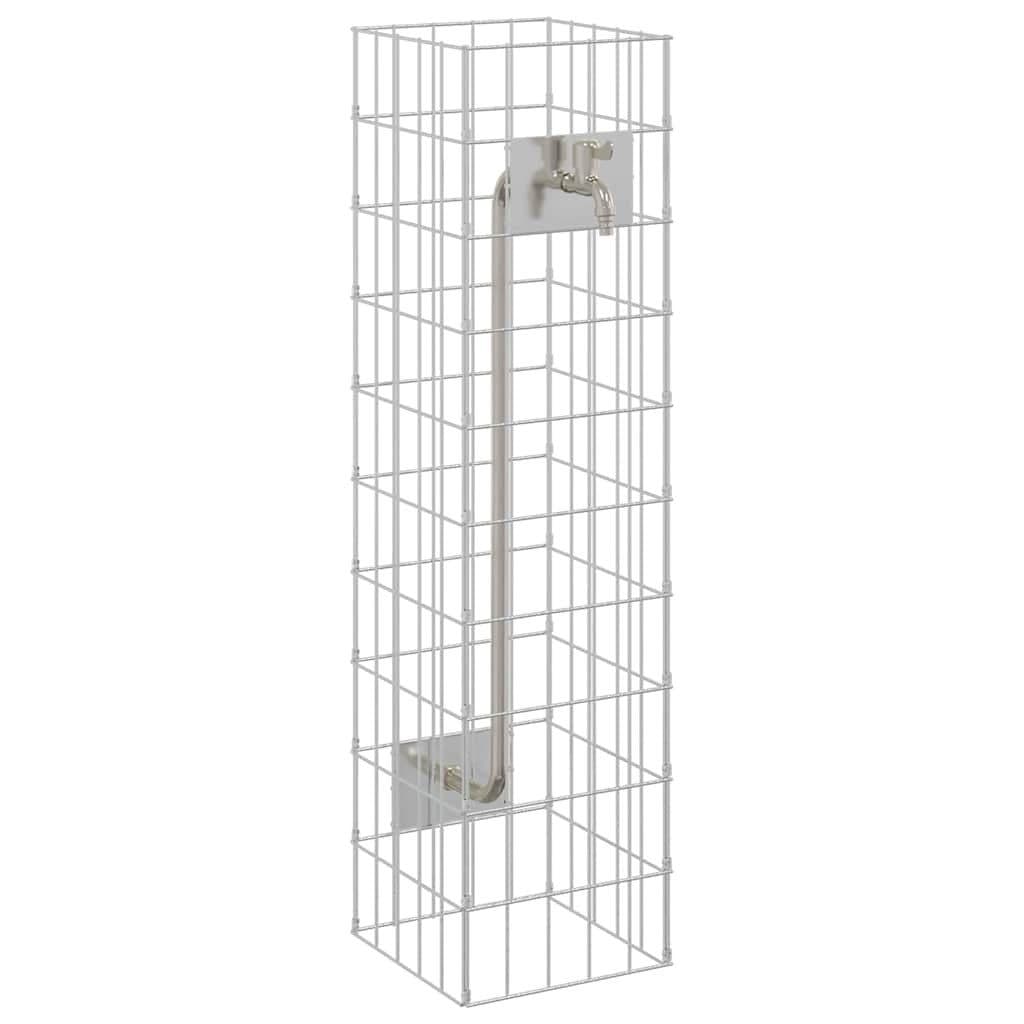 vidaXL Gabionen Wasserhahn Edelstahl Silber 25x25x100 cm - Bild 2