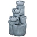 Outsunny Gartenbrunnen 4-stufig mit LED & Pumpe Bild 2
