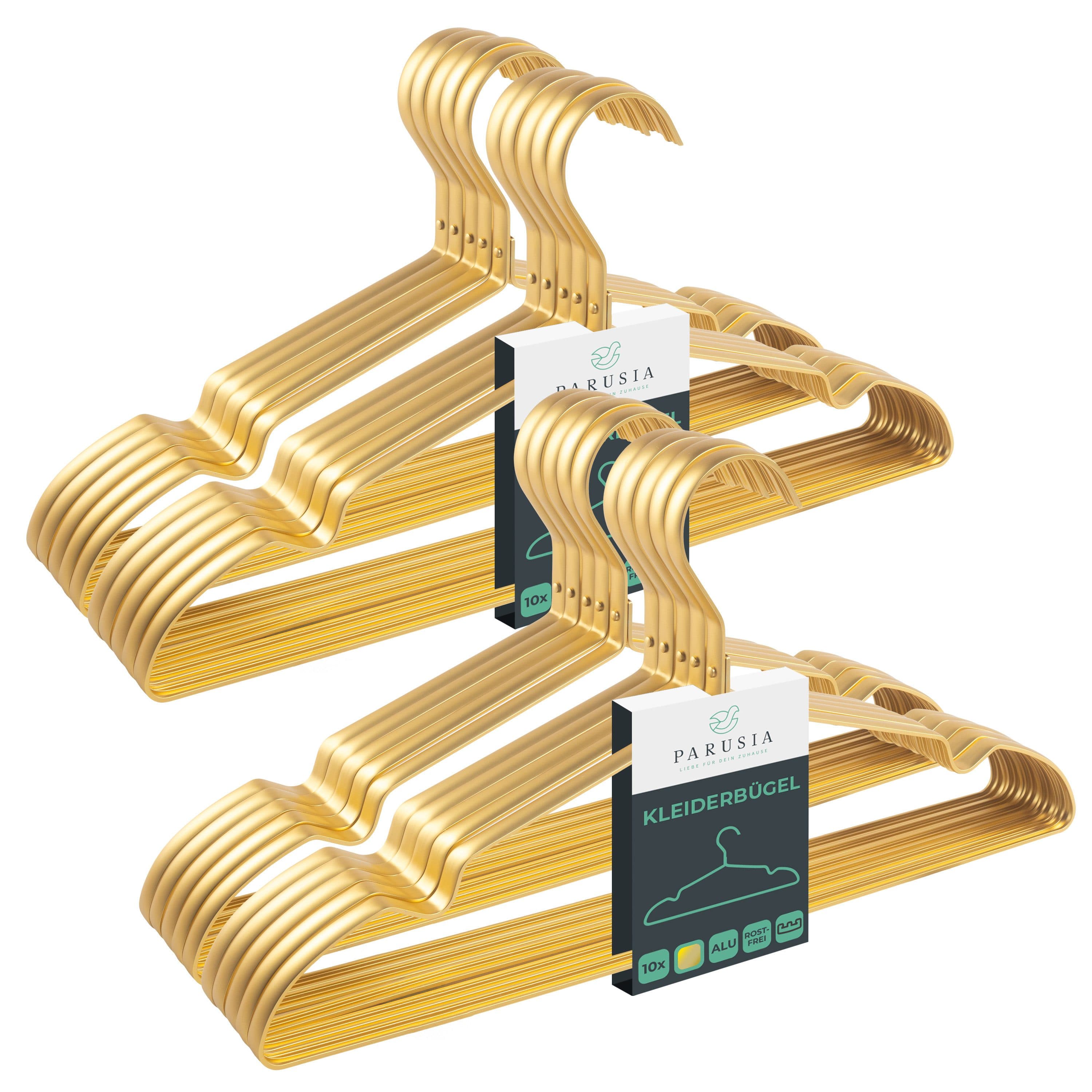 Parusia Kleiderbügel Gold 42cm Aluminium Rostfrei 20-tlg - Bild 2
