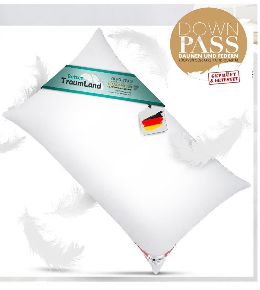 Canada Daunenkissen 100% Daune Klasse 1 Weiß Flachkissen - Bild 2