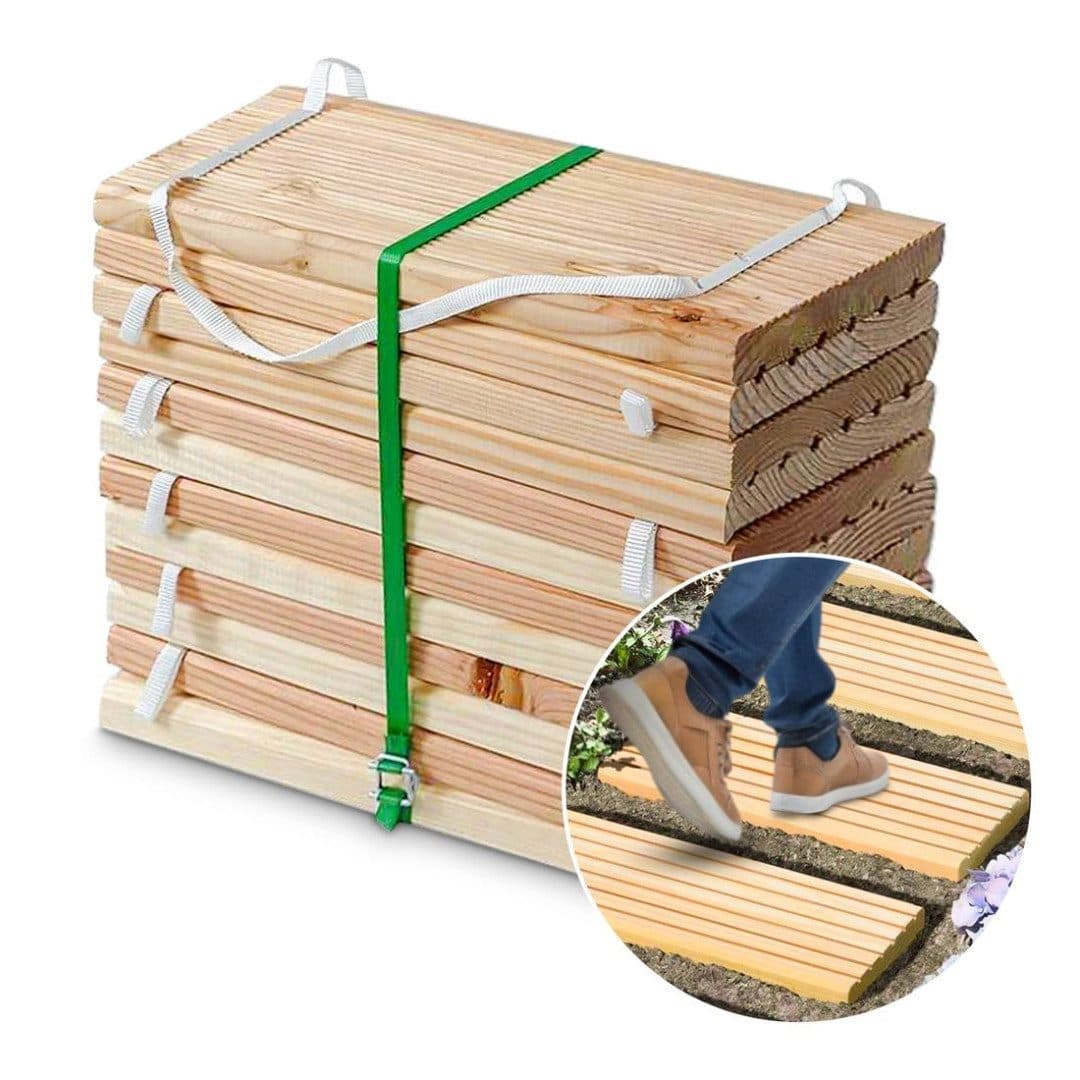 Gartenpirat Holzfliesen Lärche Rollweg 2,5m - Bild 2