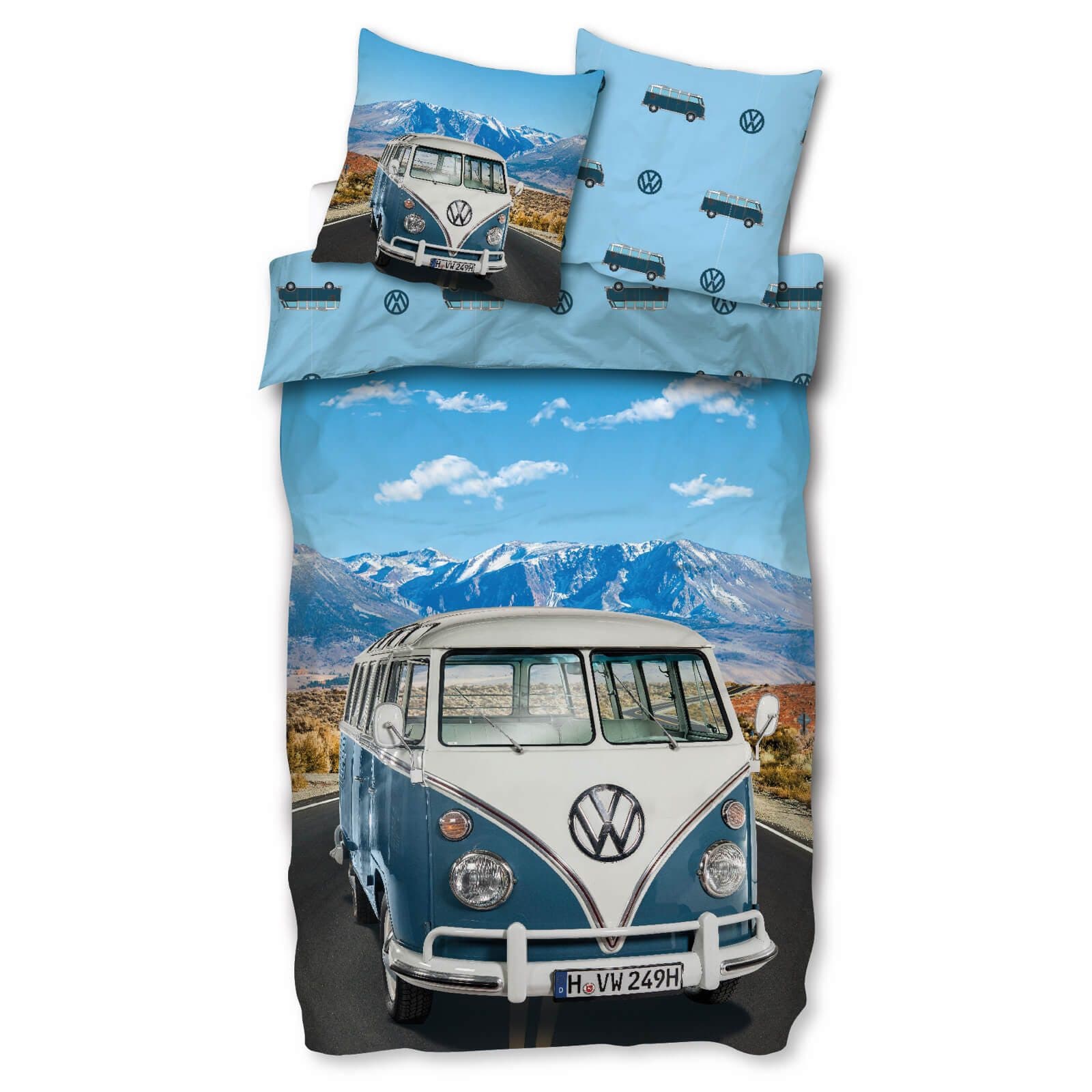 Retro Bettwäsche mit Oldtimer-Motiven und Bergen-Design - Bild 2