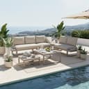 Celya Gartenlounge-Set Eckstellung Beige/Khaki mit verstellbarer Neigung Bild 2