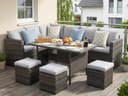 MeXo Gartenlounge-Set 7-tlg. Grau Poly Rattan für 8-10 Personen Bild 2