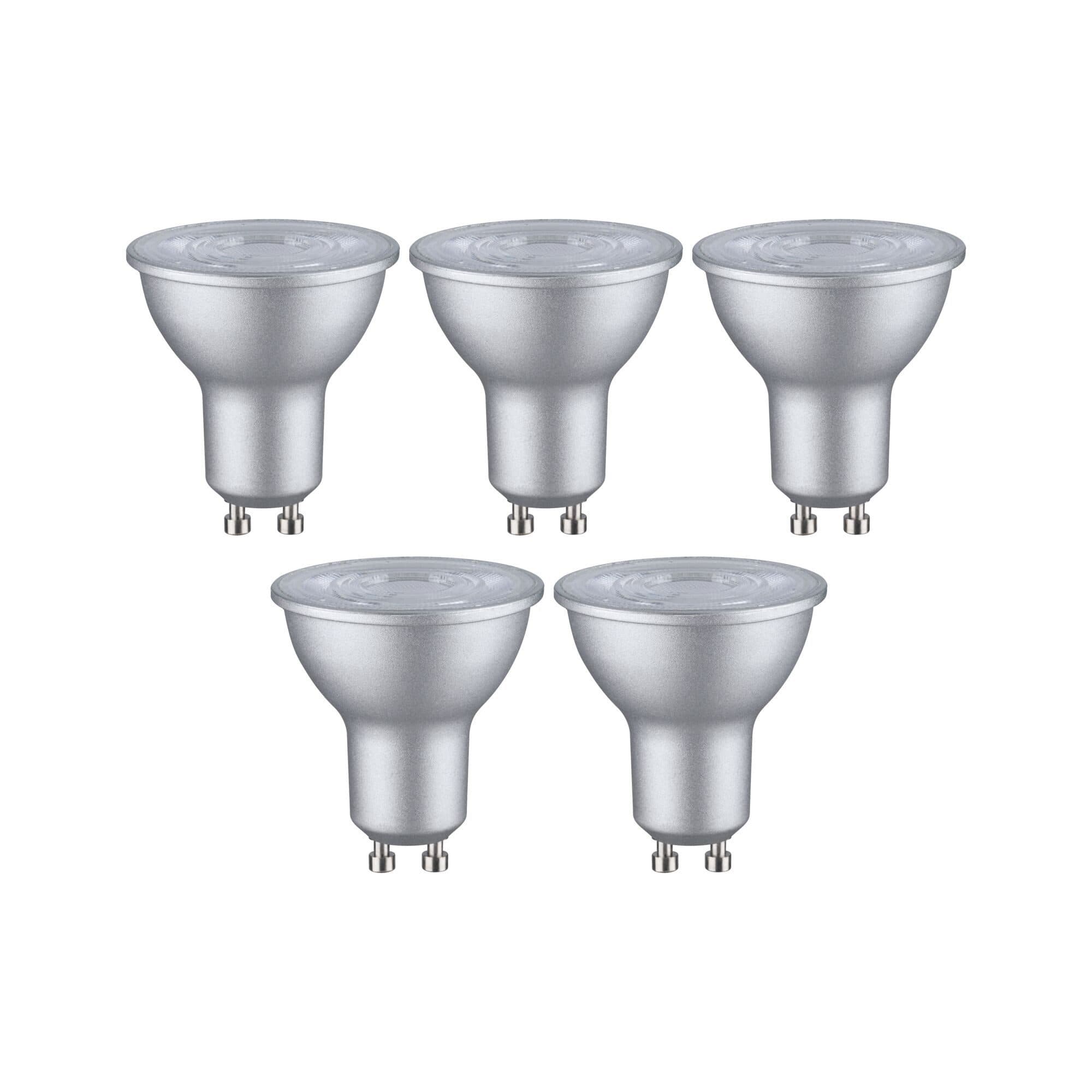 PAULMANN LED-Leuchtmittel 5er Pack 460lm 2700K 4,9W GU10 Chrom Matt - Bild 2