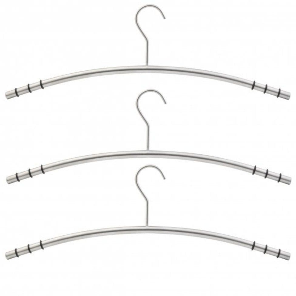 axentia Kleiderbügel Edelstahl 3er-Set Silber