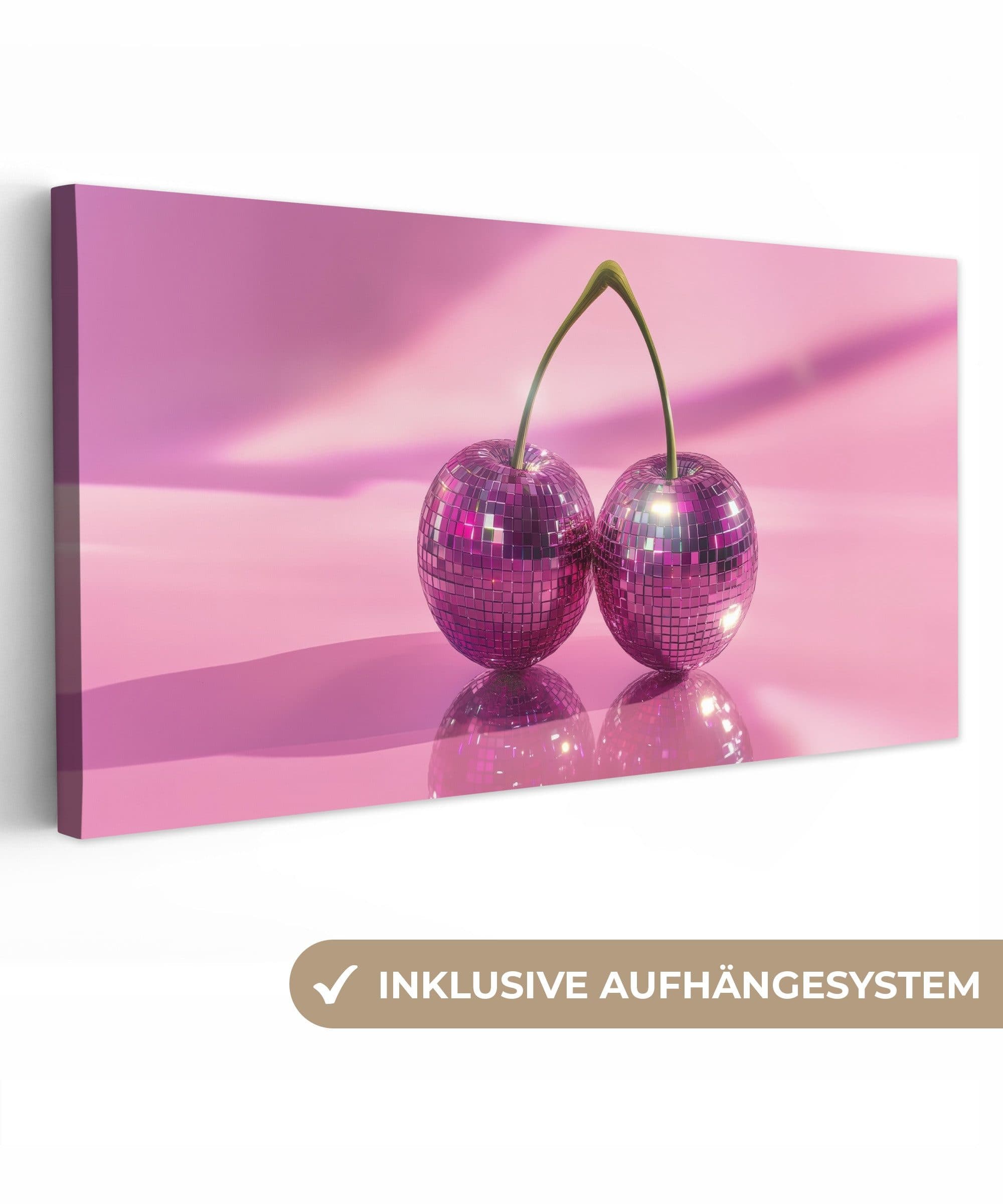 OneMillionCanvasses® Leinwandbild Panorama Glitzer Kirsche Rosa - Bild 2
