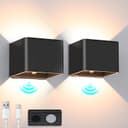 WILGOON LED Wandleuchte Akku Schwarz mit Bewegungsmelder Bild 2