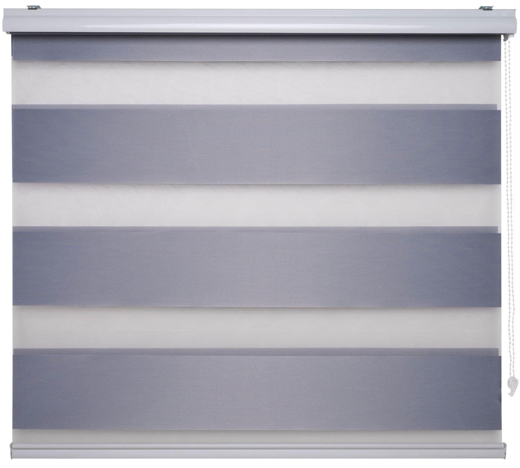 LIEDECO Doppelrollo DUO 20cm Streifen Grau Silbergrau Polyester - Bild 2