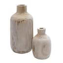 Spetebo Holzvase 2er Set Naturbelassen Bauchig Bild 2