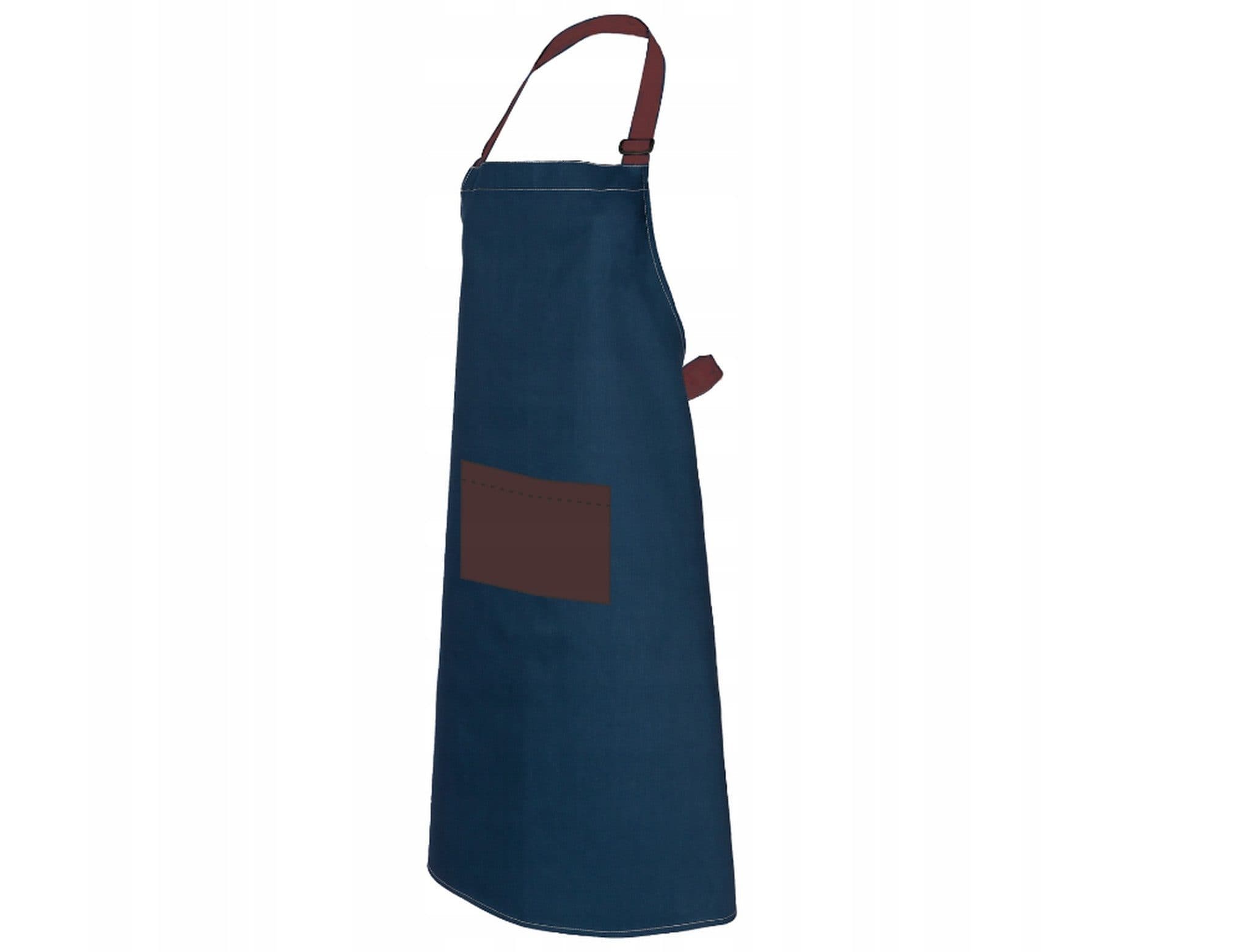 Fartuchy.pl Kochschürze JEANS Blau mit Tasche - Gastronomie-Kellnerschürze - Bild 2