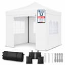 Onbest Pavillon Partyzelt 3x3m Pop-Up Weiß Grau Blau Bild 2