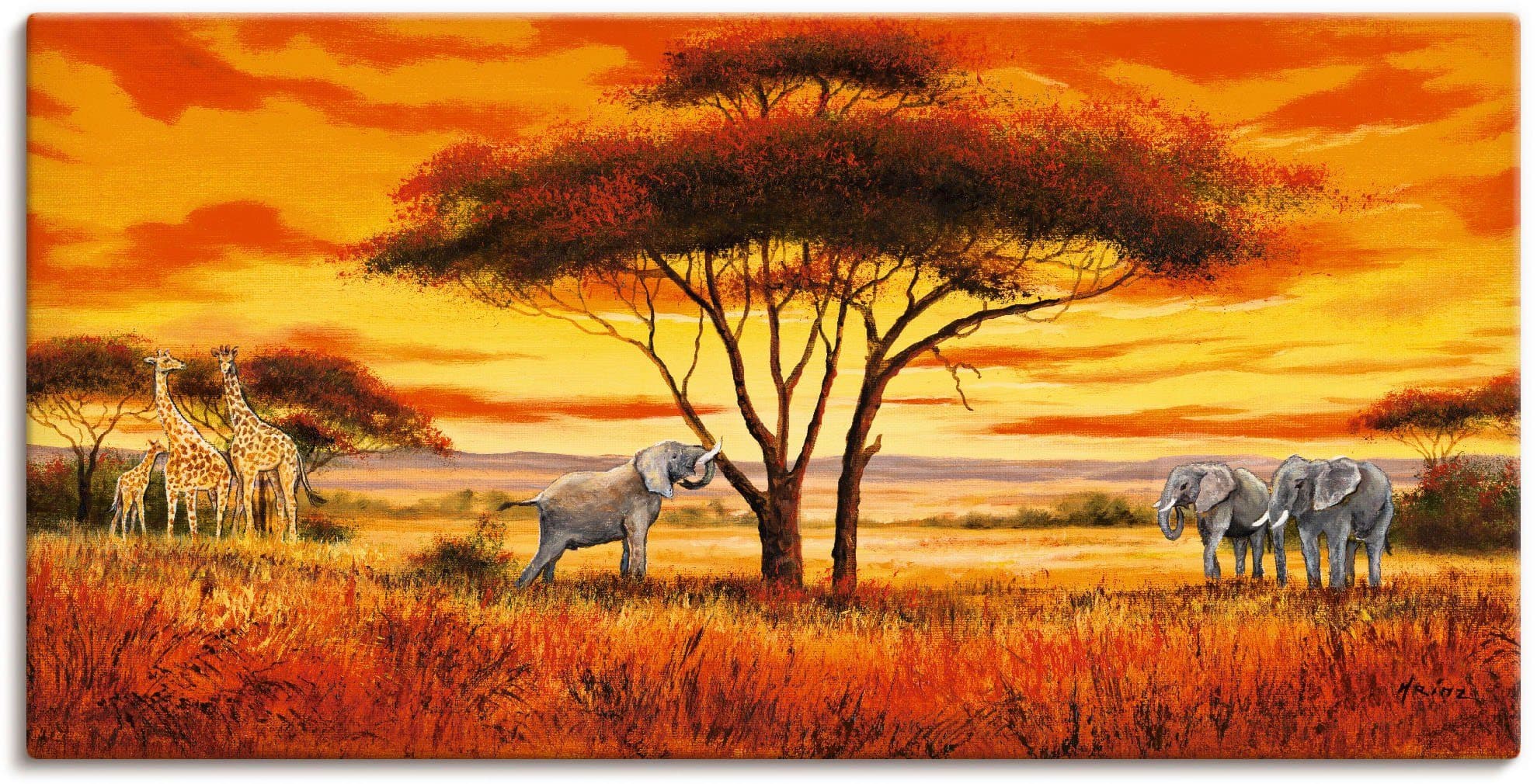 Artland Leinwandbild Afrikanische Landschaft II auf Holzrahmen - Bild 2