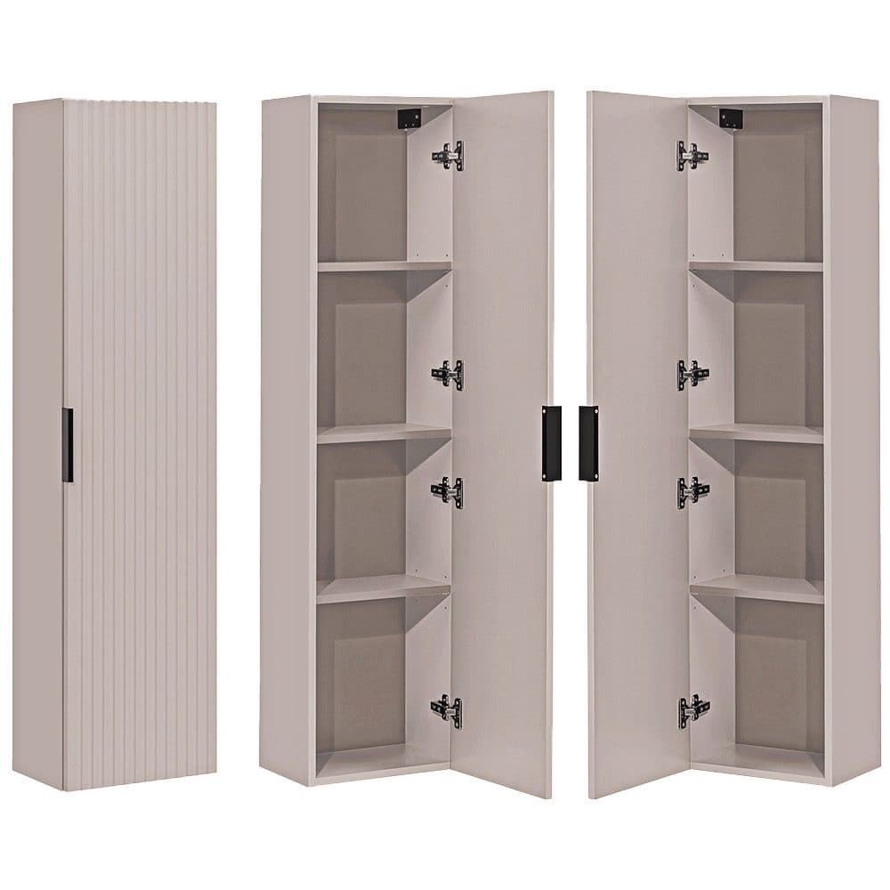 Lomadox Hochschrank ADELAIDE-56-CASHMERE Badschrank kaschmir mit Rillenfront - Bild 2