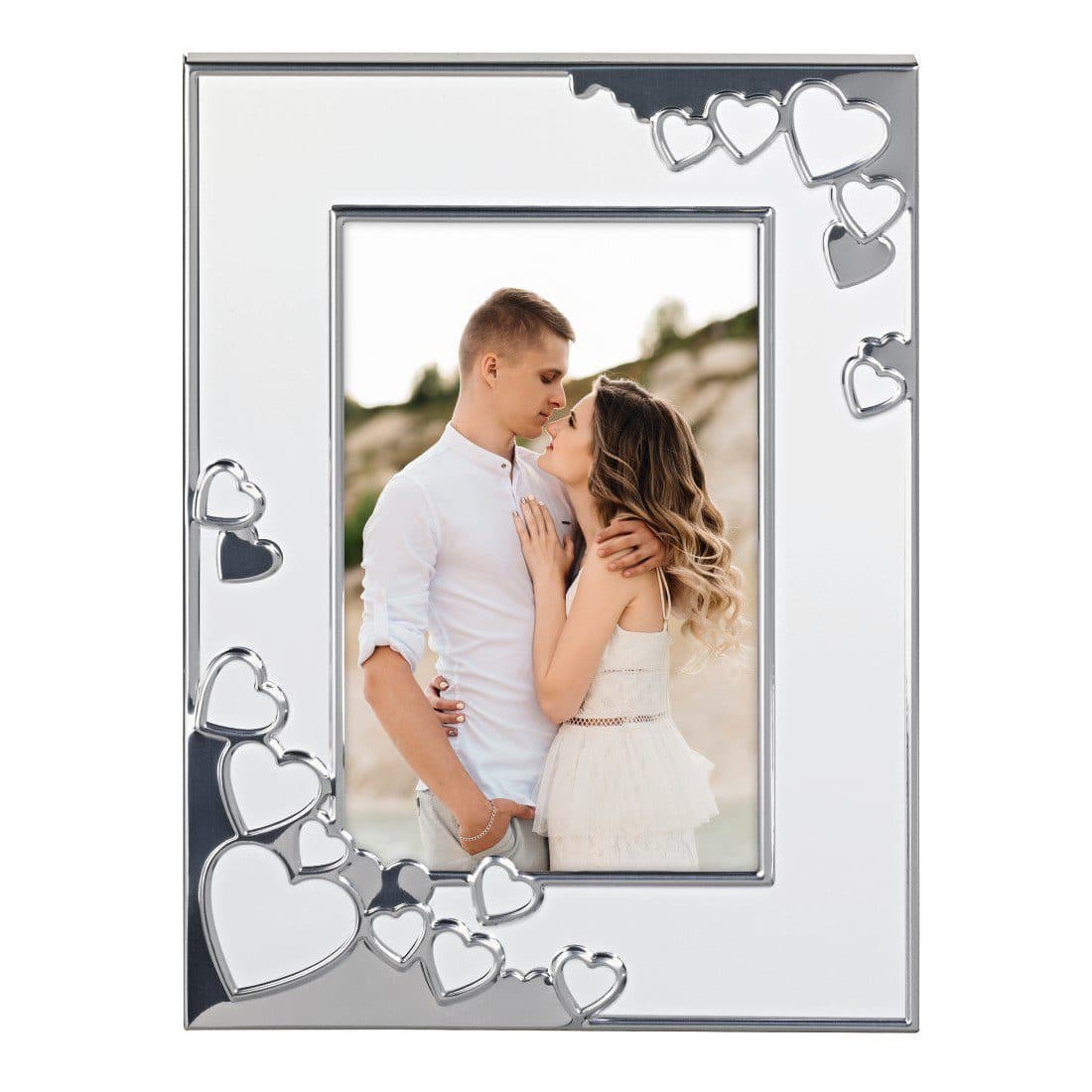 Hama Portraitrahmen Bilderrahmen 10 x 15 cm Silber Aluminium Herz - Bild 2