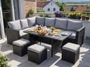 MeXo Gartenlounge-Set 7-tlg. Schwarz Polyrattan Outdoor Bild 2