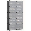 Mondeer Schuhschrank Schwarz Kunststoff Metall 40 Paar Bild 2