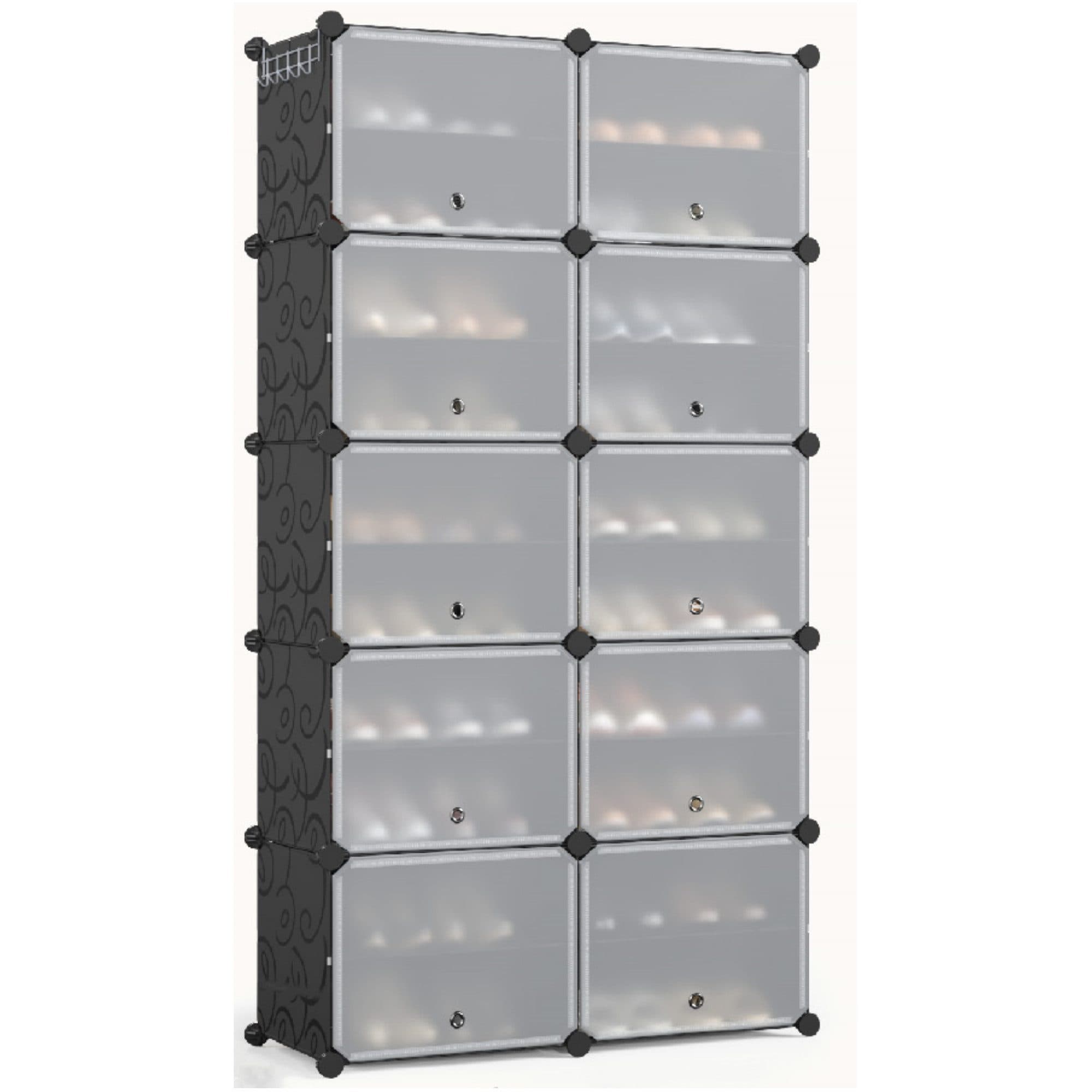 Mondeer Schuhschrank Schwarz Kunststoff Metall 40 Paar - Bild 2