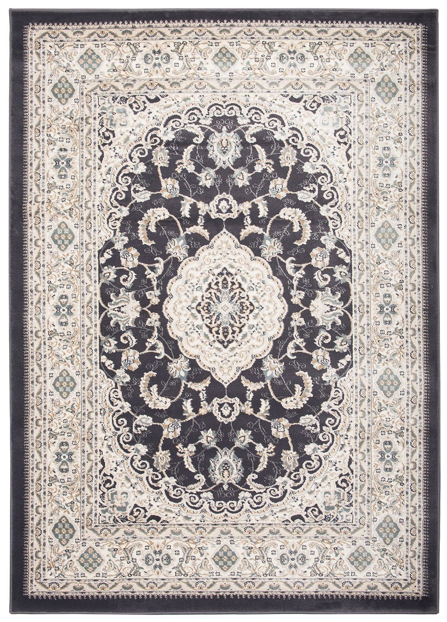 Tapiso Teppich DUBAI Rechteckig Schwarz Creme Kurzflor - Bild 2