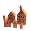 UNUS HOME Teelichthalter Deko Häuser Metall 5er Set Bunt Bild 2