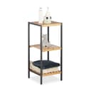 relaxdays Standregal Bambus Stahl Quadratisch Schwarz Natur Bild 2