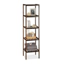 relaxdays Badregal Bambus 5 Ablagen Dunkelbraun Standregal Bild 2