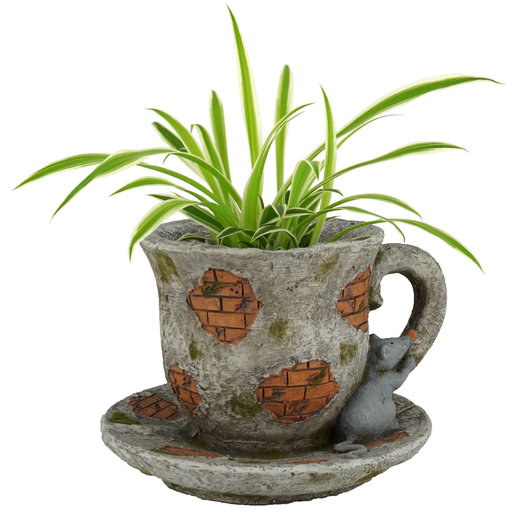 abc HOME Blumentopf Tasse Ziegelsteinoptik Braun