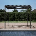 Mirador Pergola 80S Pavillon Terrassenüberdachung Anthrazit Stahl Lamellendach Bild 2