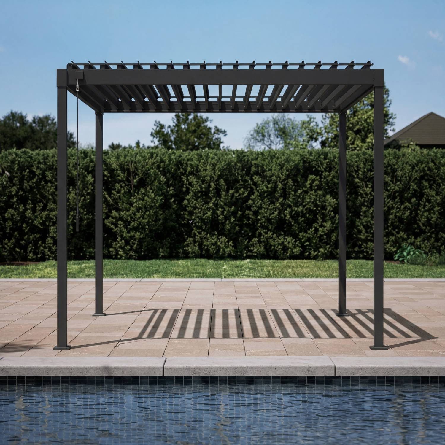 Mirador Pergola 80S Pavillon Terrassenüberdachung Anthrazit Stahl Lamellendach - Bild 2