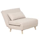 HOMCOM Schlafsofa mit verstellbarer Rückenlehne Cremeweiß Leinenimitat Bild 2