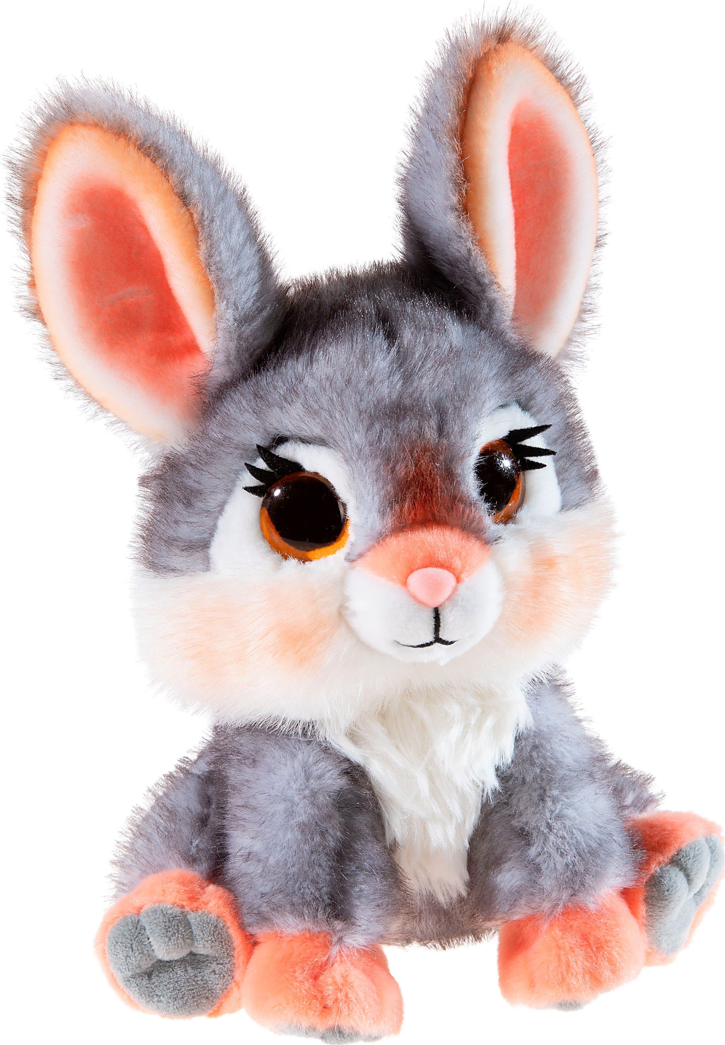 Heunec® Kuscheltier Hase Löffelchen, sitzend Grau/Rosa