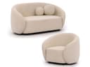 S-Style Möbel Polstergarnitur Roundi Bouclé Sofa mit Sessel Bild 2