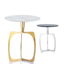 Amagohome Beistelltisch Berlin Marmor Ø 45 cm Gold/Silber Bild 2