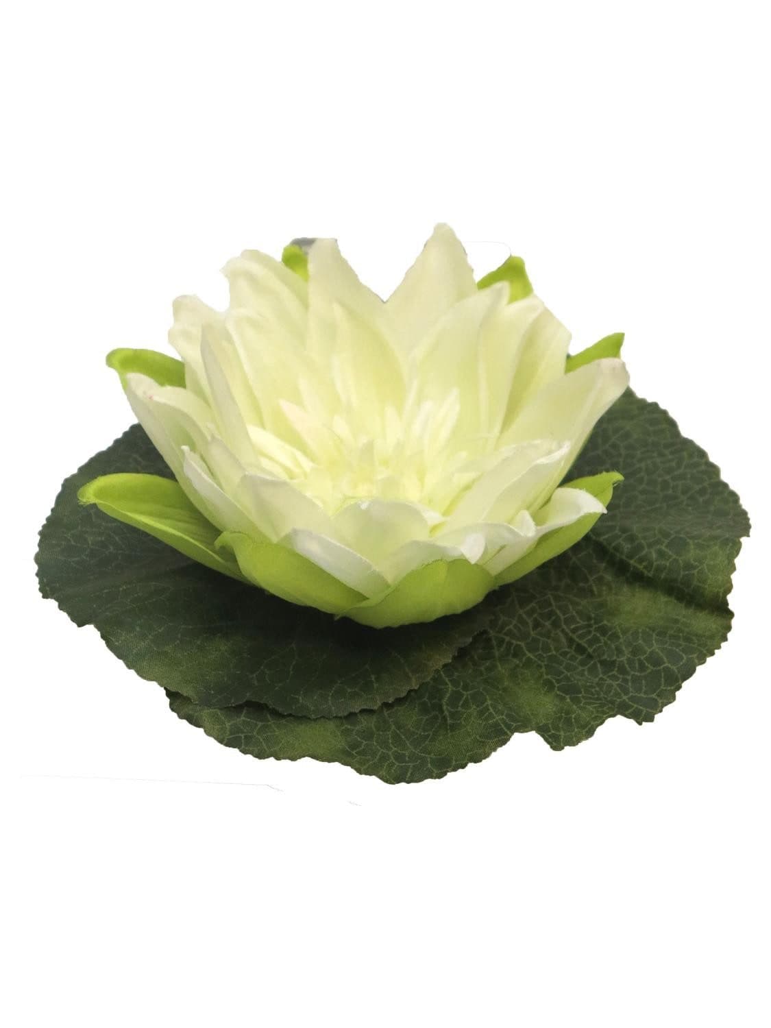 artplants Kunstseerose Schwimmend Creme Ø18 cm