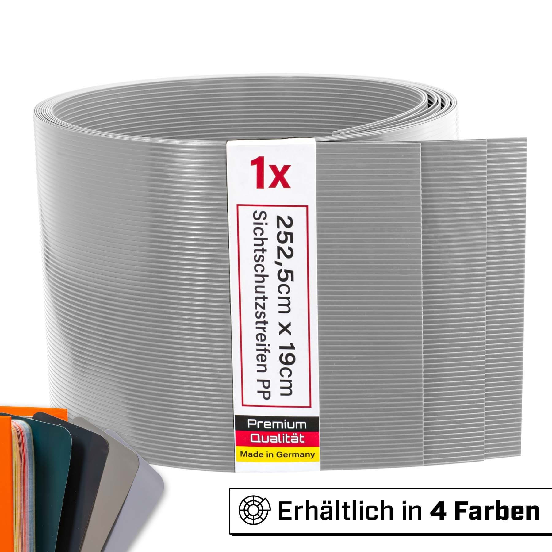 INTRA-TEC Sichtschutzstreifen für Doppelstabmattenzäune grau - Bild 2