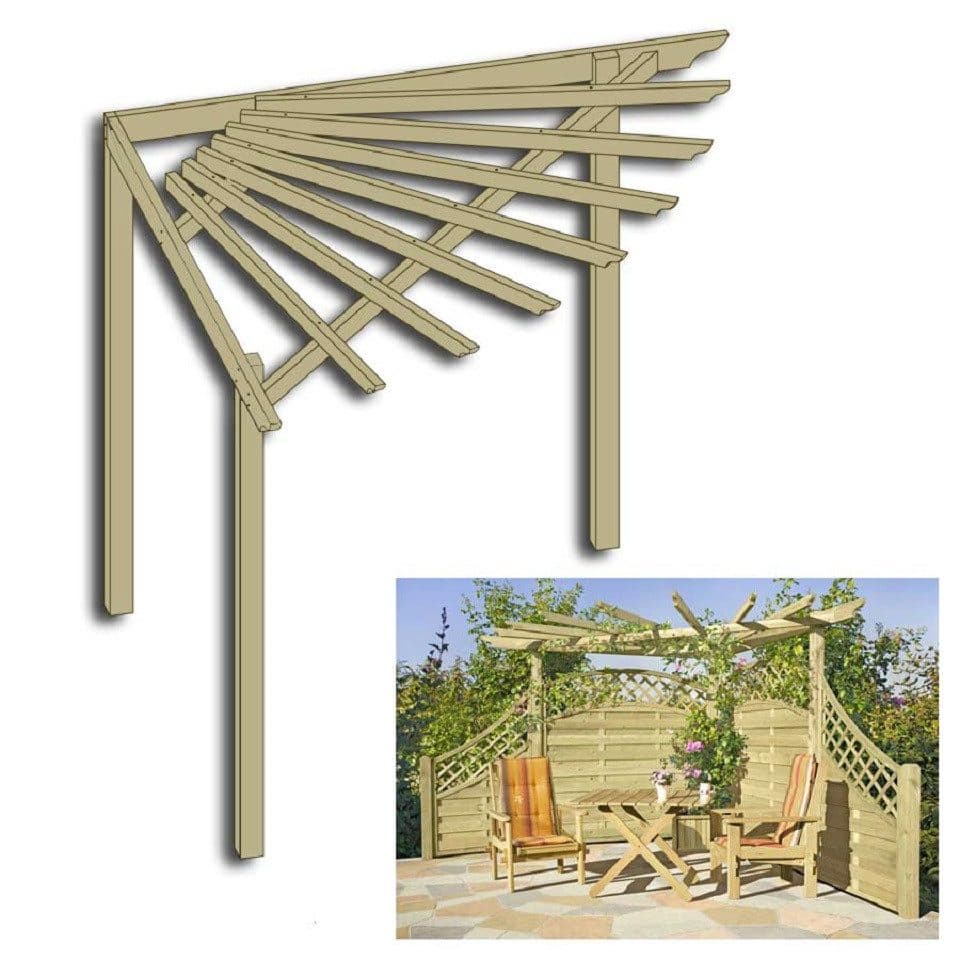 Gartenpirat Eckpergola 240x240x220 cm Holz - Bild 2