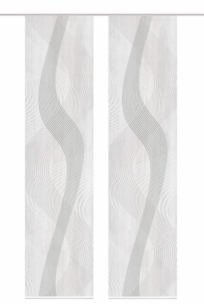HOME WOHNIDEEN Schiebegardine 2er-Set VALESI Polyester Grau/Rosé/Mint-Grün - Bild 2