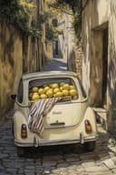 TPFLiving Leinwandkunstdruck Italienische Landschaft mit Zitronen und Blumen Bild 2