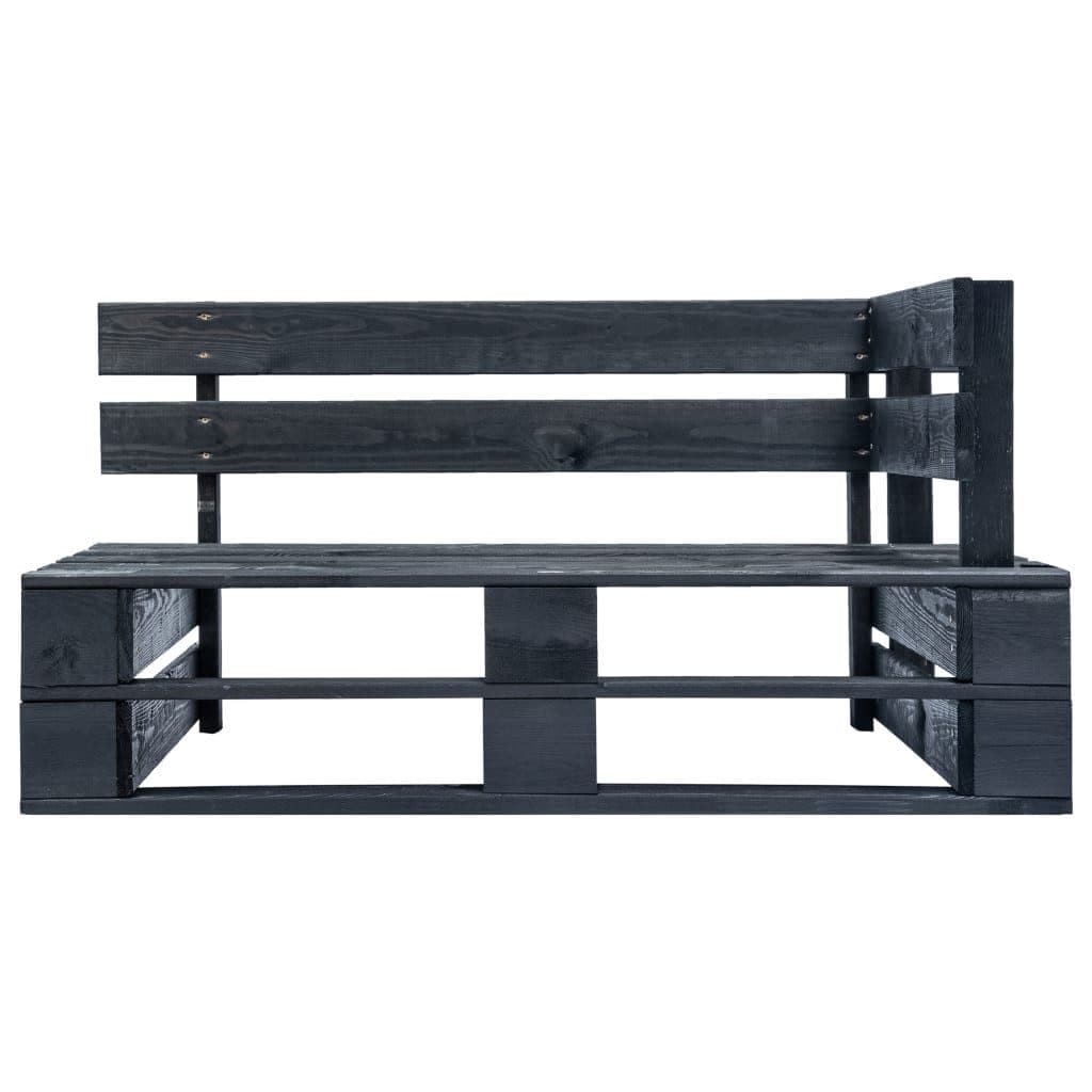 vidaXL Gartenbank Outdoor-Eckbank Paletten Holz Schwarz - Bild 2