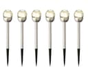 Lumineo LED Solarleuchte Gartenstecker 24cm Edelstahl Warmweiß 6er Set Bild 2