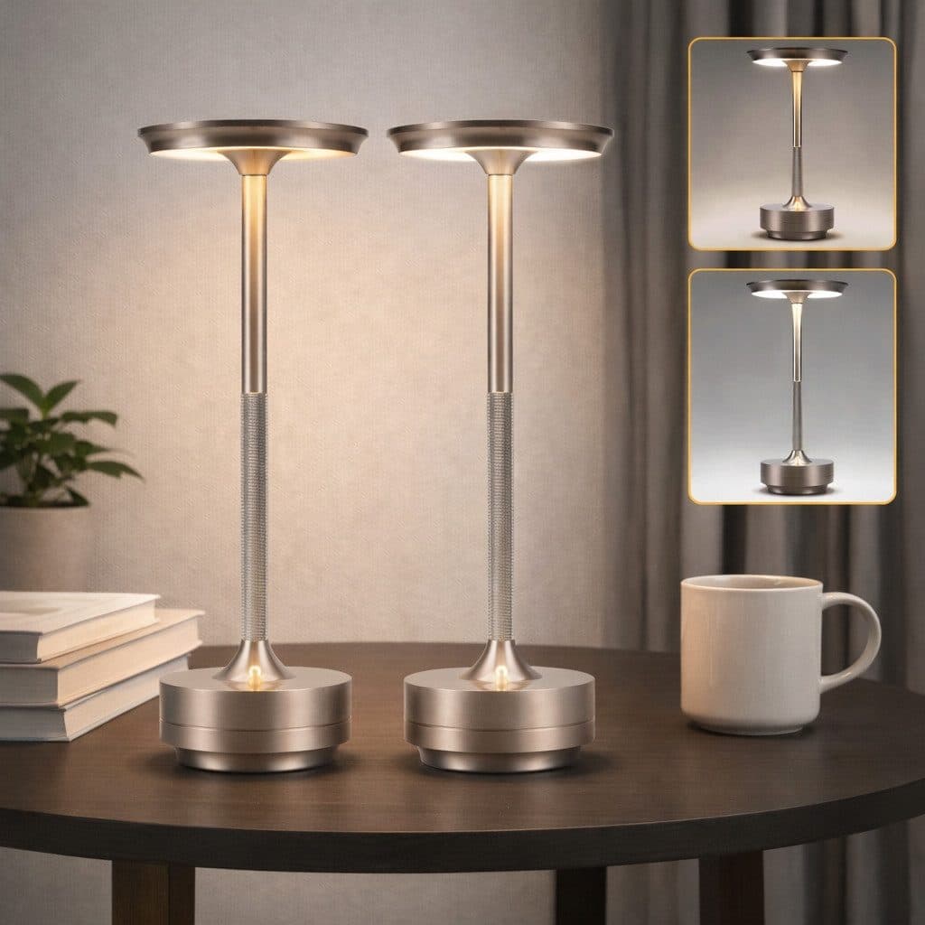 ZMH LED Tischleuchte Kabellos Nachttischlampe Touch Dimmbar 3000-6500K - Bild 2