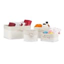 relaxdays Aufbewahrungskorb 4er Set Bambus Creme-Weiß Bild 2